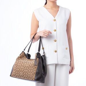 Coach Edie 31 Signature Jacquard Shoulder Bag